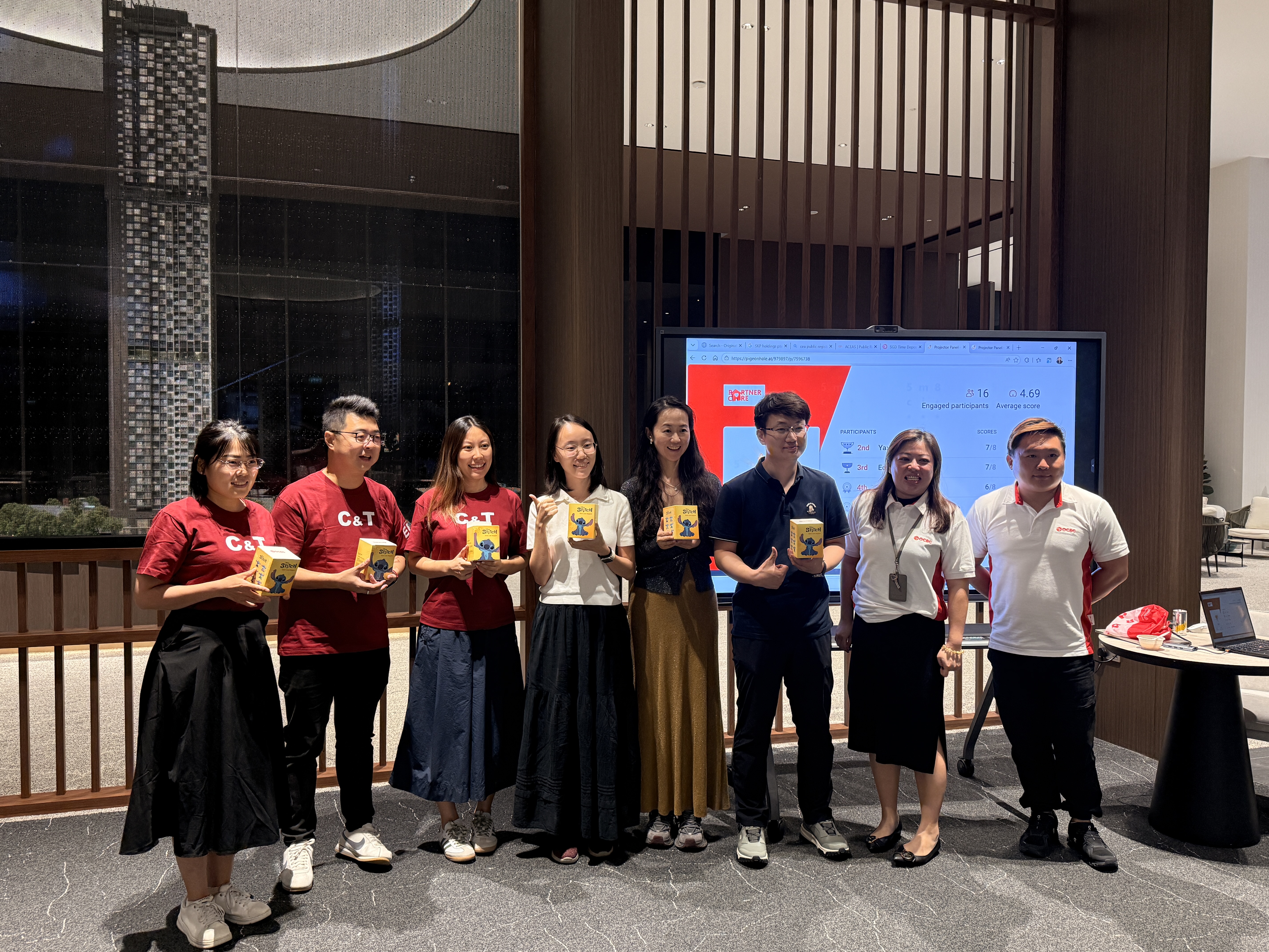 C&T team members celebrating an activity together